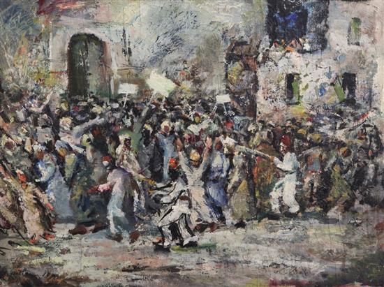 Tahia Halim (1919-2003) Demonstration, 17.75 x 23.5in., unframed